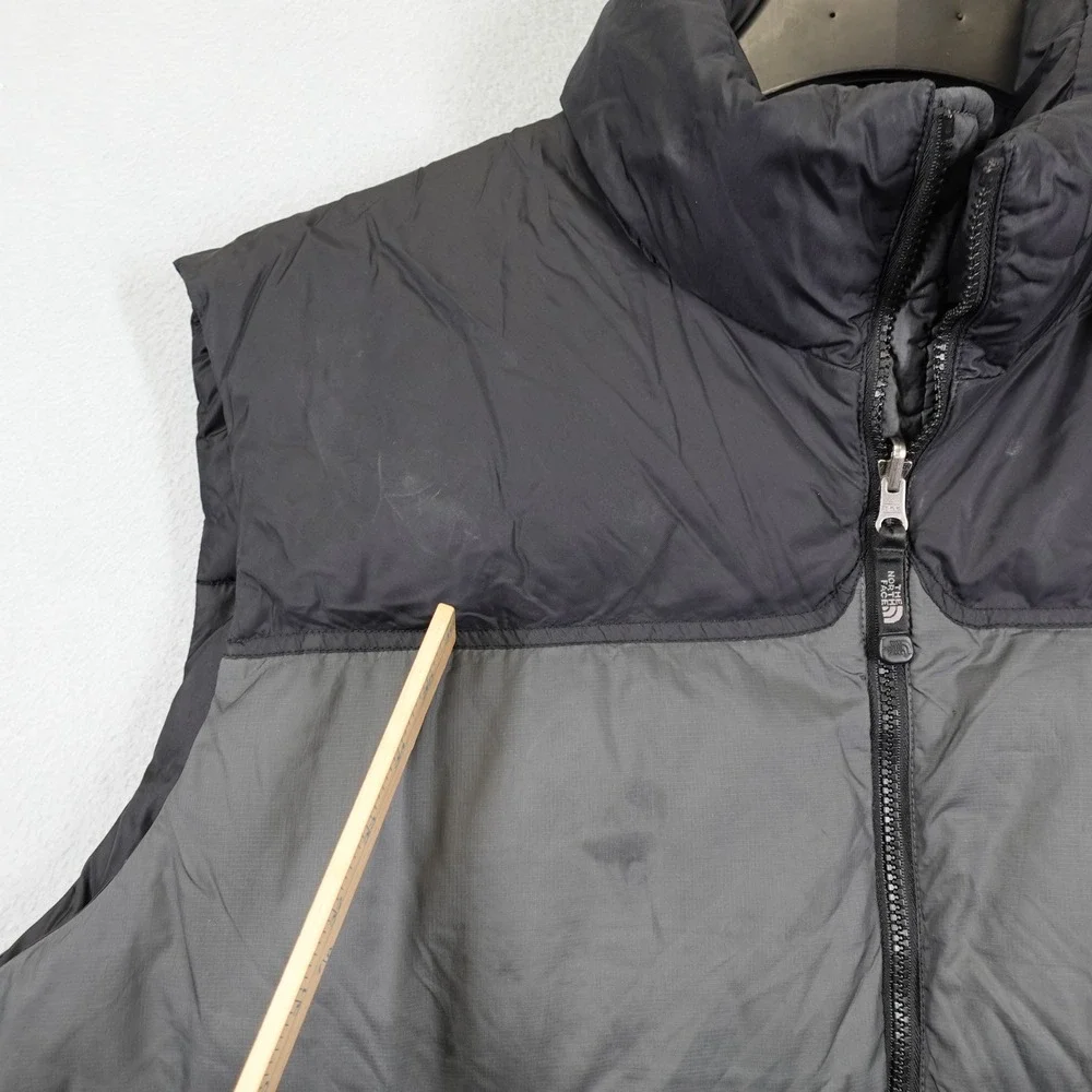 The North Face Puffer Vest Mens XL Gray Nuptse 700 Down Insulated Winter Vest